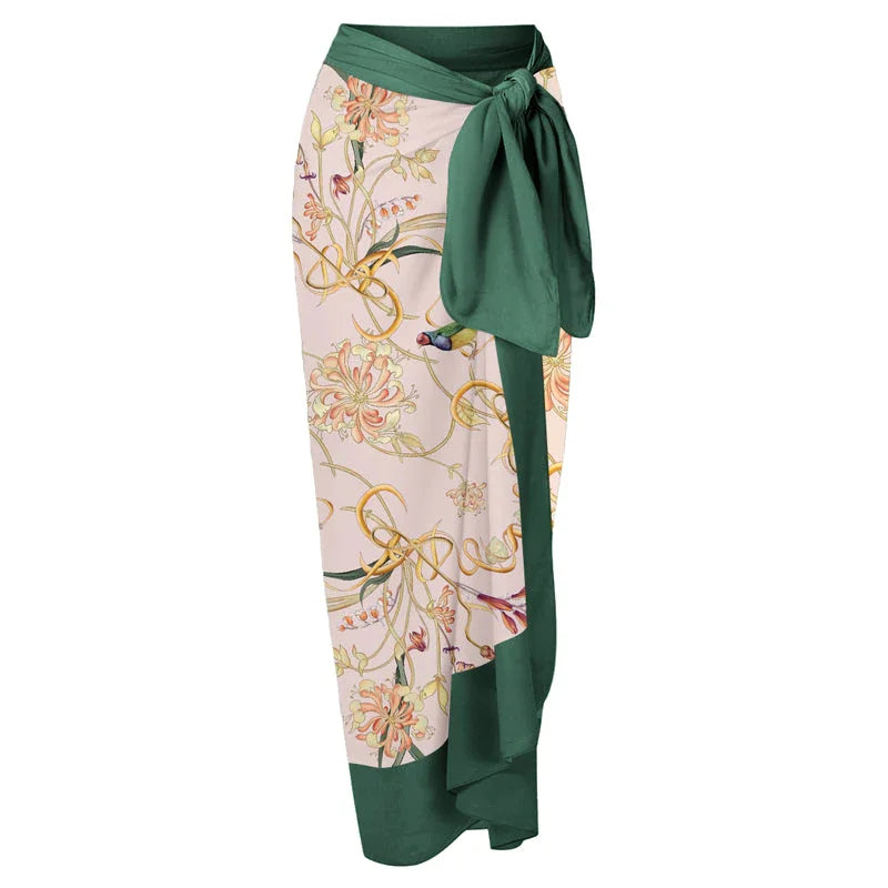 Women Print one piece Swimsuit and skirt 2316skirt 2