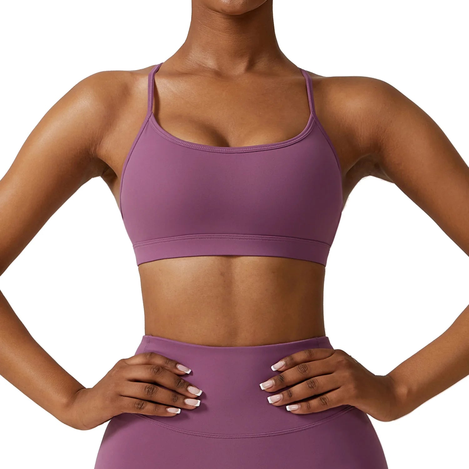 Push Up Yoga Gym Workout Bra West plum purple