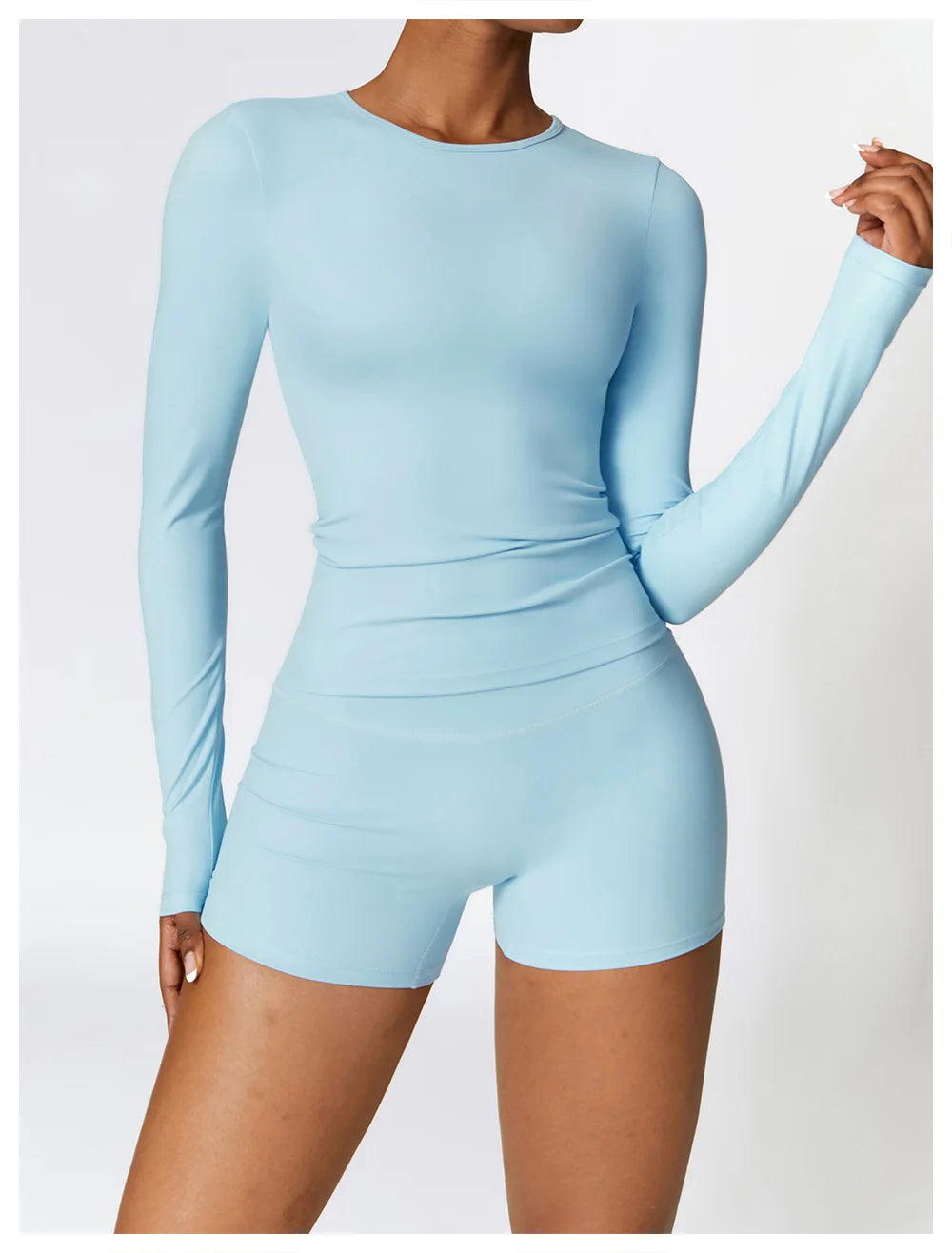 Long Sleeve round neck Running Fitness Gym crop top