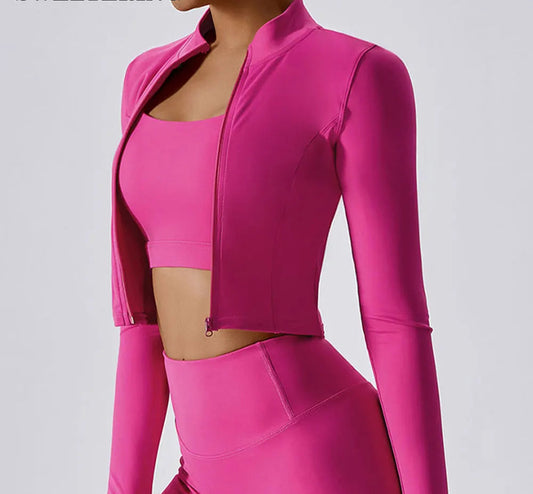 Zipper Long Sleeve Quick Drying Yoga Jacket