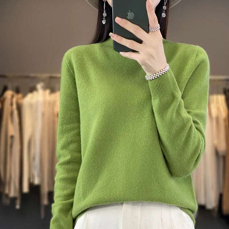 100% Merino Wool Sweater Women Knitwear