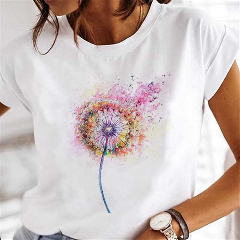 New Women nature print T-shirts