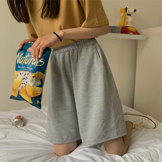 Women Elasticity Lovely Girls Korean Style Trousers gray