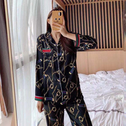 Plus Size Long Sleeve Long Pants Pajamas Set