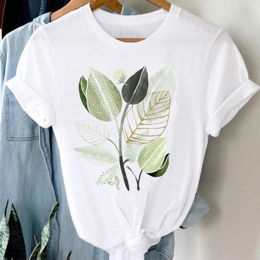 Women Cartoon Casual Fashion Graphic Regular T-shirt