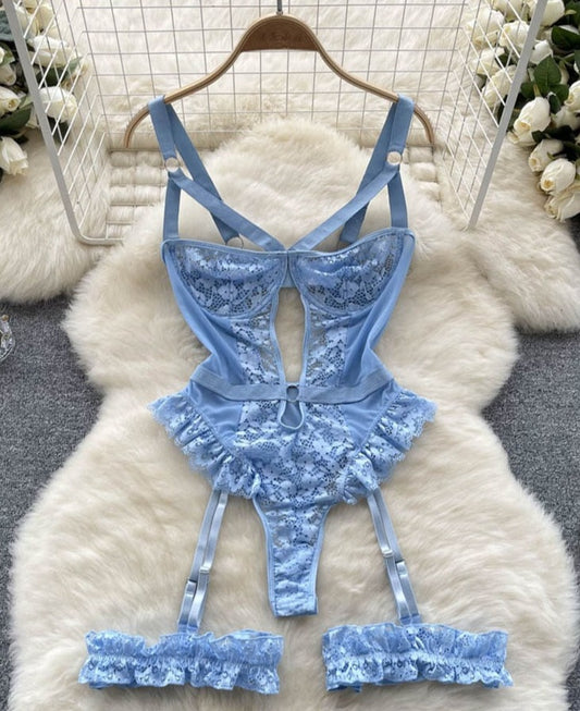 Women Sexy Floral Lace Strappy Lingerie body