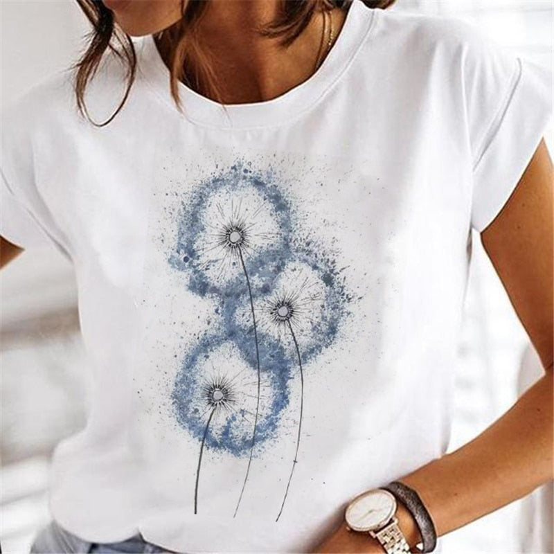 New Women nature print T-shirts