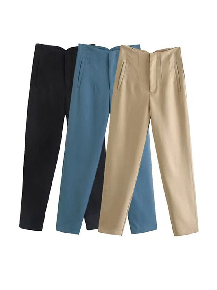 Women Fashion Seam Detail Office Wear Pants