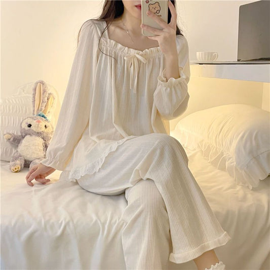 Women Lace-up Long Pants Sets