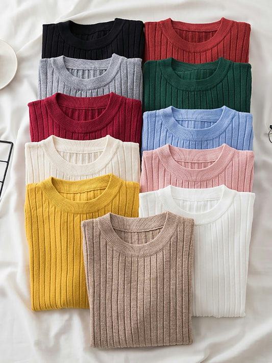 Round O-Neck Pullover Sweater Top