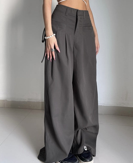 New Shirring Casual Wide Leg Pants
