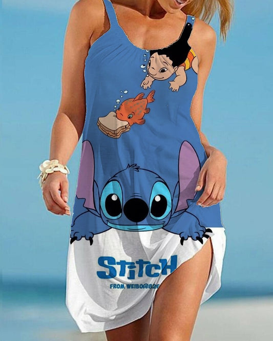 Summer Disney stitch Short Beach Dress