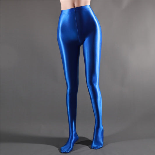 Glossy Opaque Leggings blue