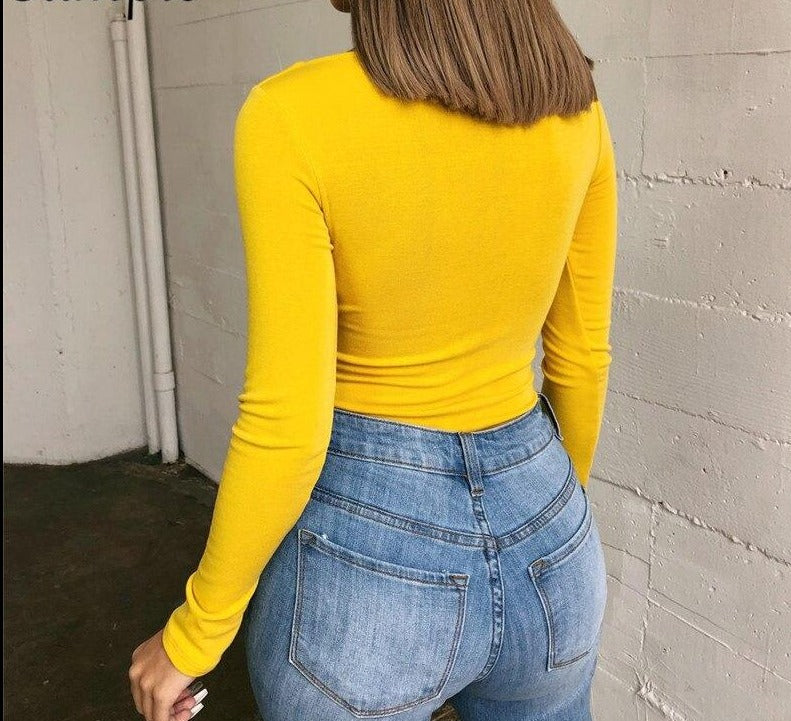 Square neck Long Sleeve Bodysuit