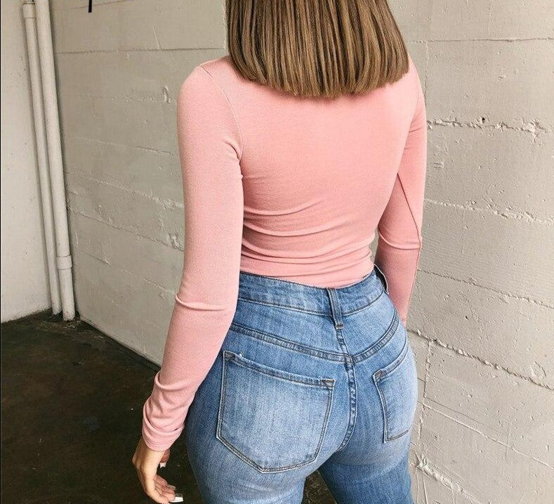 Square neck Long Sleeve Bodysuit