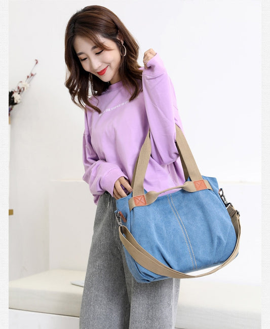 Tote blue Canvas Handbag
