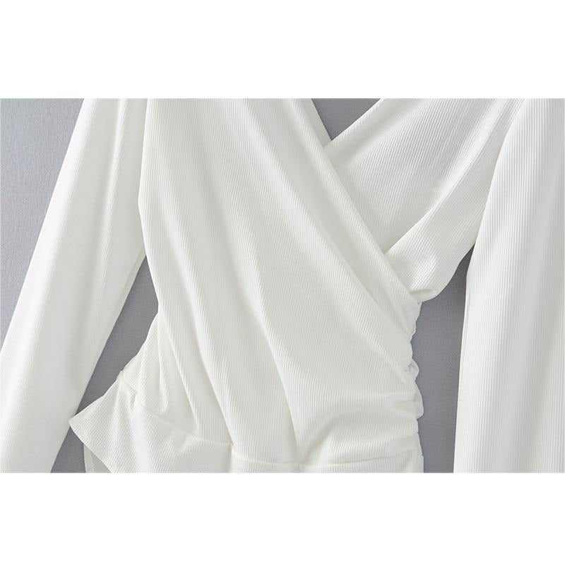 Long Sleeve Backless Wrap Bodysuit