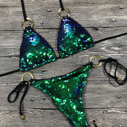 Halter neck Sequin Bikini Set