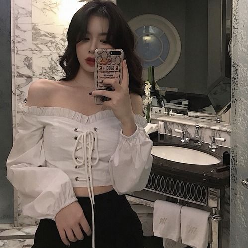 White Off Shoulder Long Sleeve Top