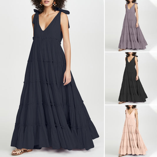 Boho Spaghetti strap Ruffle Dress