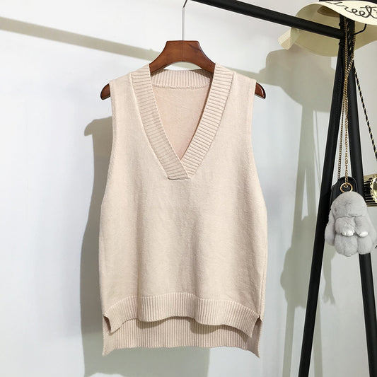 V-neck knitted vest top