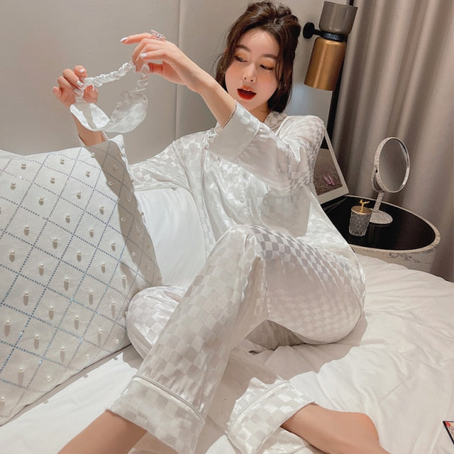 Button down Spring / Summer Pyjamas White China
