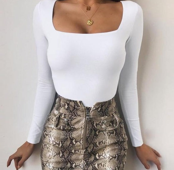 Long Sleeve square neck Bodysuit