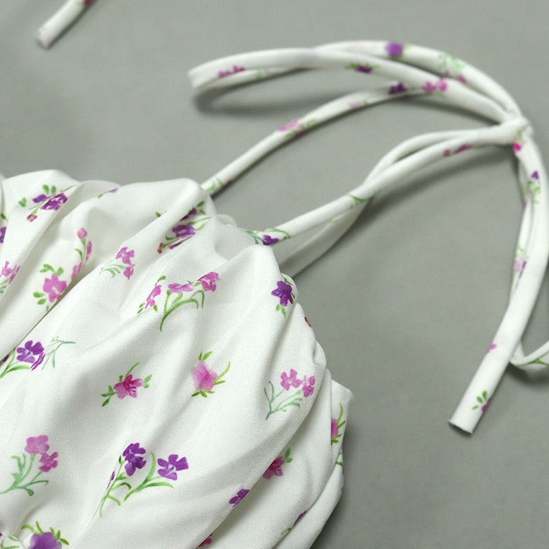 Floral Spaghetti Straps Bodycon Dress