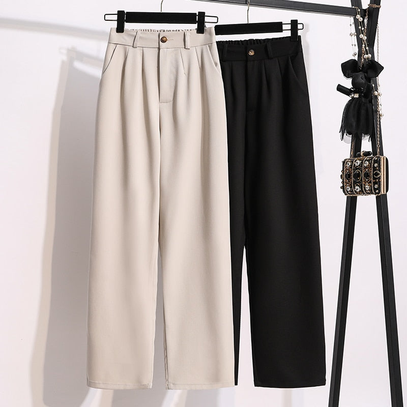 Wide-Legged High Waist Trousers