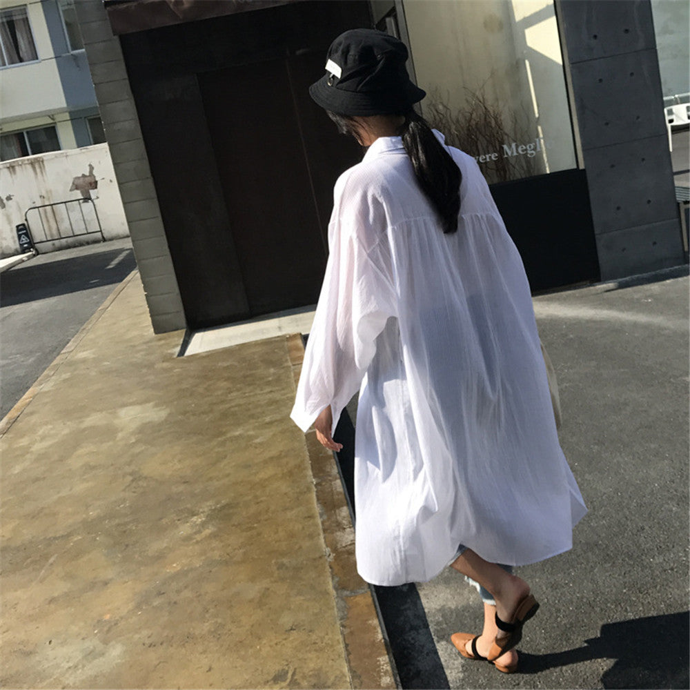 Casual White Long Sleeve Blouse