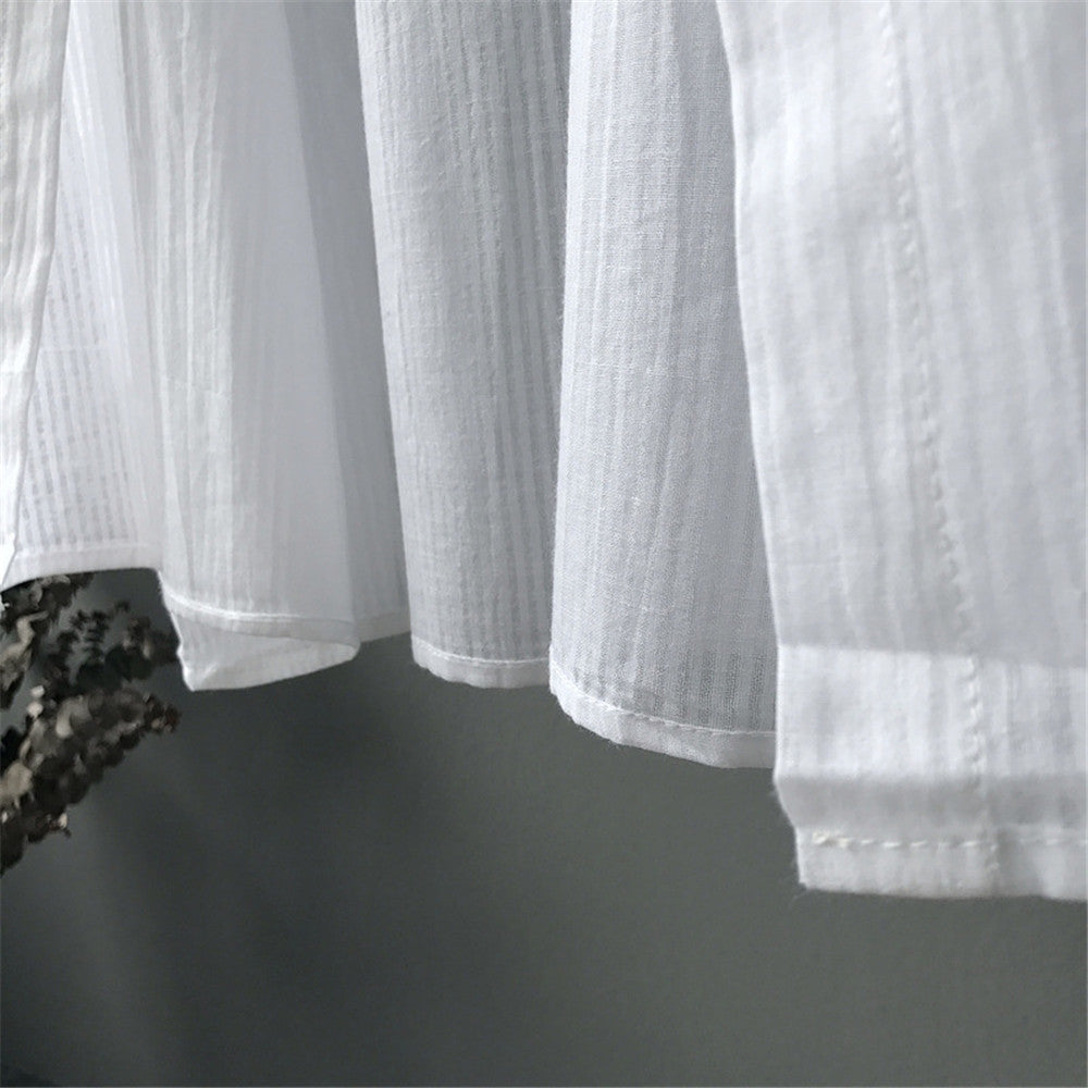 Casual White Long Sleeve Blouse