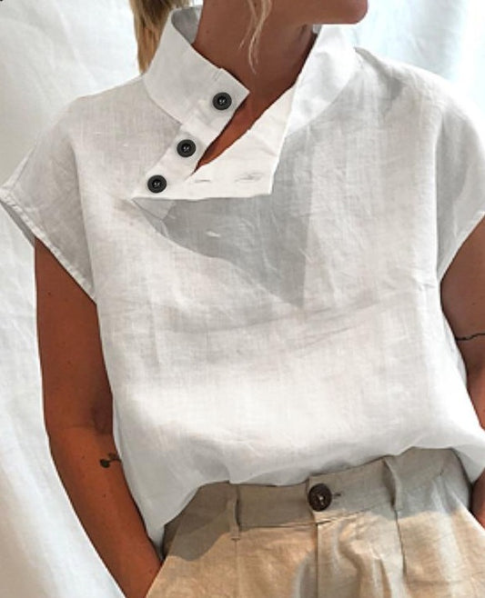 Short Sleeve button detail Summer Blouse
