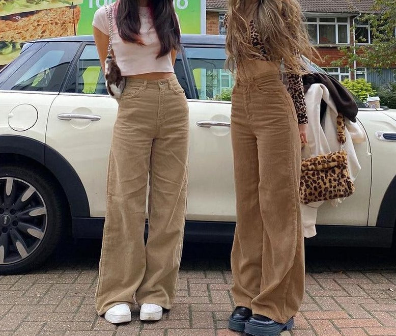 Retro Wide leg Corduroy Trousers