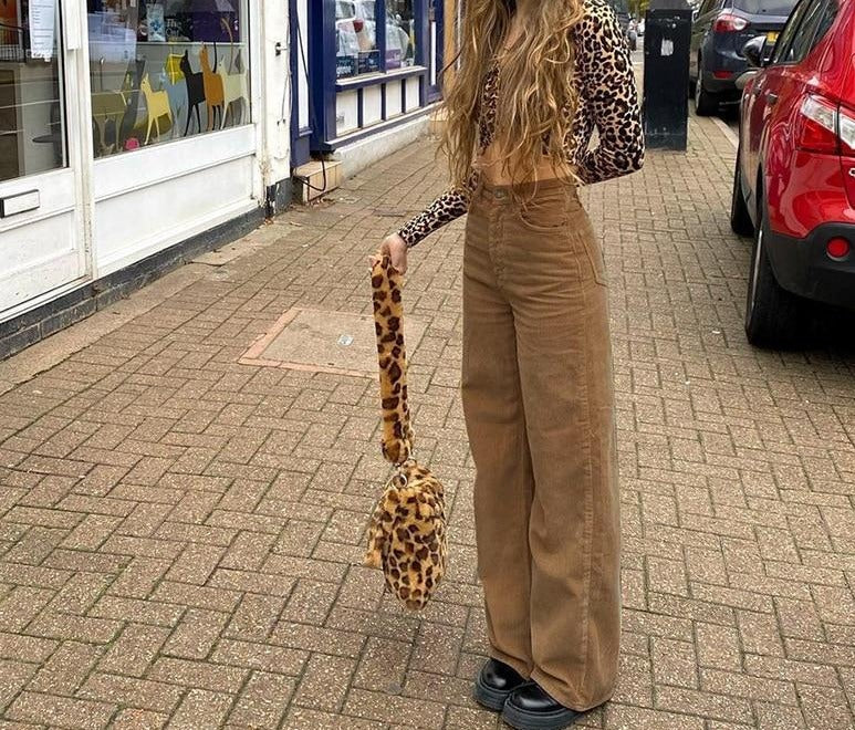 Retro Wide leg Corduroy Trousers