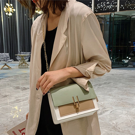 Faux Leather Shoulder cross body Chain Handbag