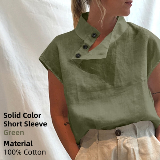 Short Sleeve button detail Summer Blouse
