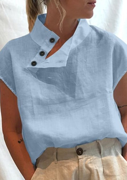Short Sleeve button detail Summer Blouse