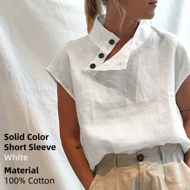 Short Sleeve button detail Summer Blouse