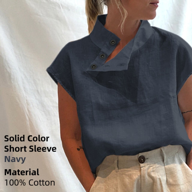 Short Sleeve button detail Summer Blouse