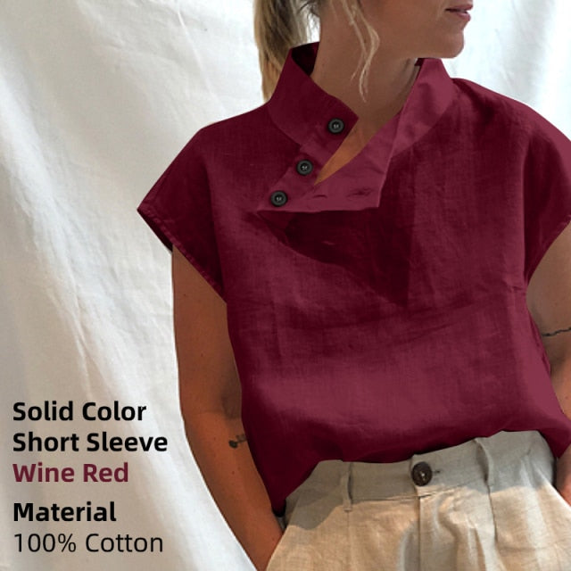 Short Sleeve button detail Summer Blouse