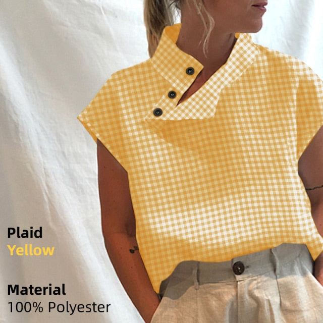 Short Sleeve button detail Summer Blouse