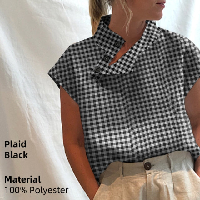 Short Sleeve button detail Summer Blouse