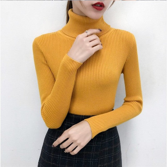 Knitted turtleneck Top yellow
