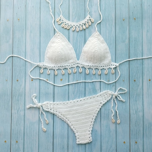 Three piece Crochet Bikini Set