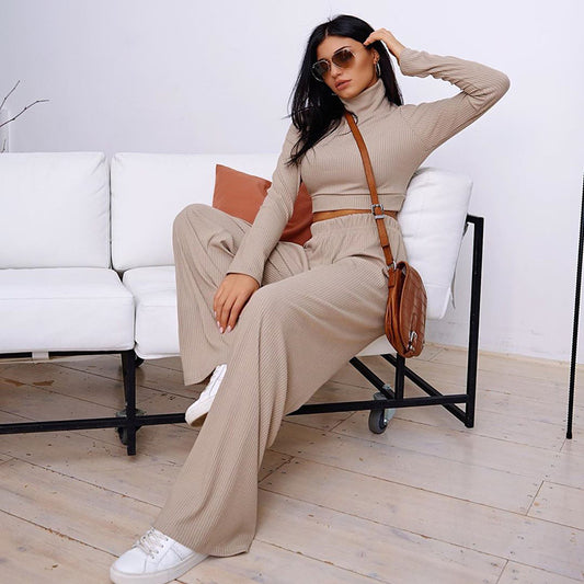 Wide Leg Two Piece tracksuit Set