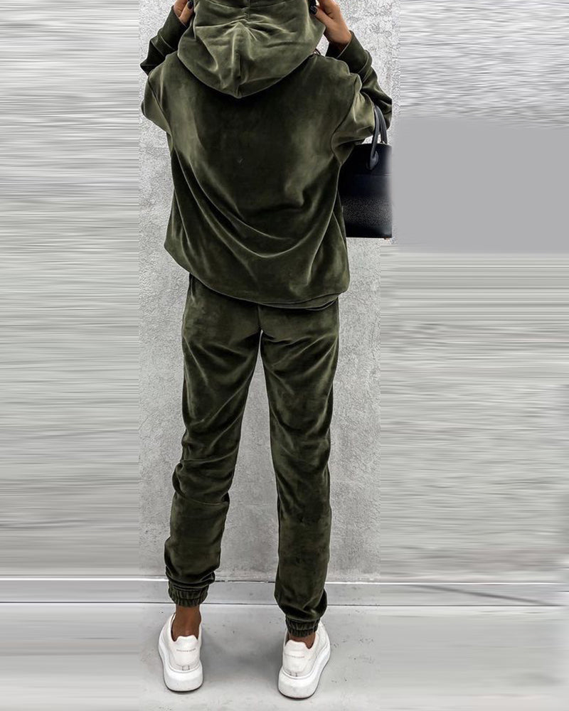 Two piece Set Tracksuit Velvet Lounge Suit