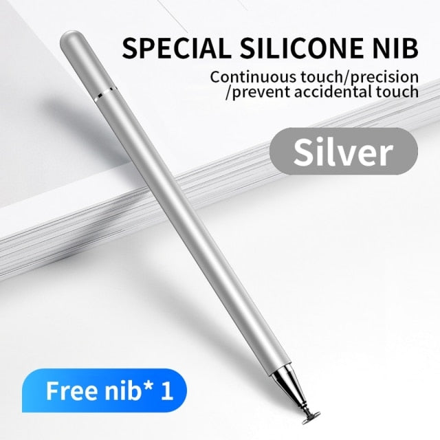 Universal Touch Stylus Pen For Phone iPad Tablet Silver